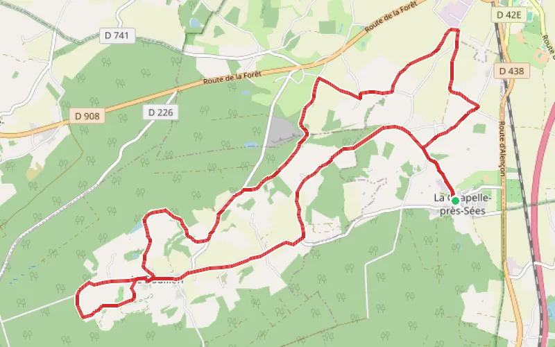 Tracé du parcours La Forêt d'Écouves