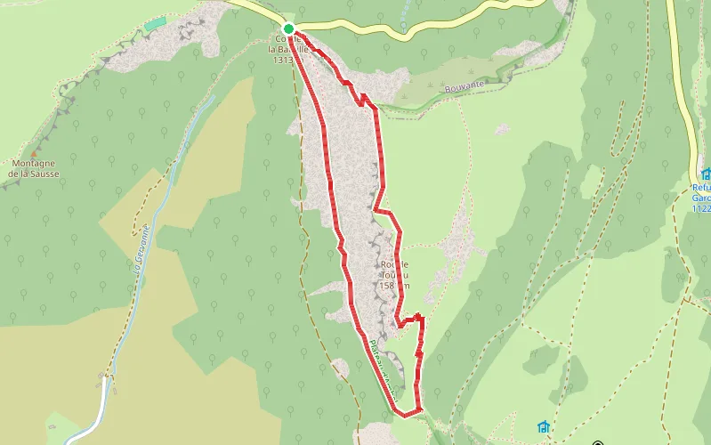 Tracé du parcours Roc de Toulau