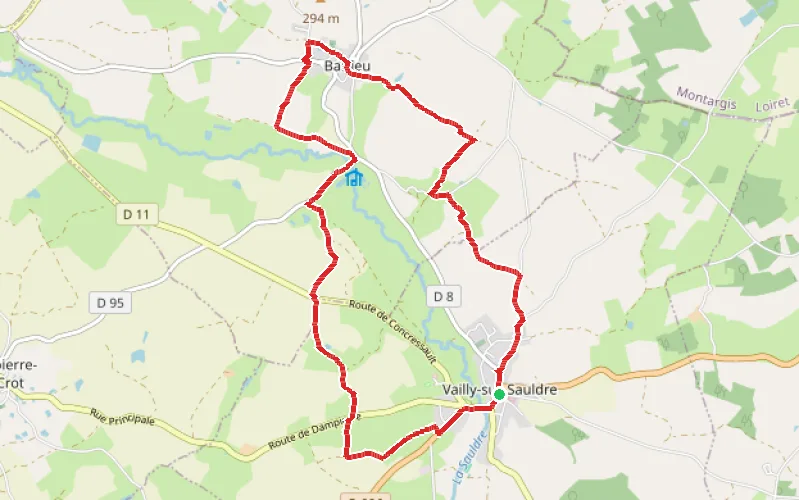 Tracé du parcours À travers les bouch'tures berrichonnes