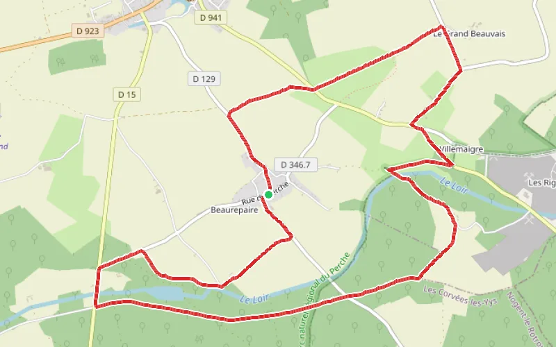 Tracé du parcours Les Abbayes du Loir