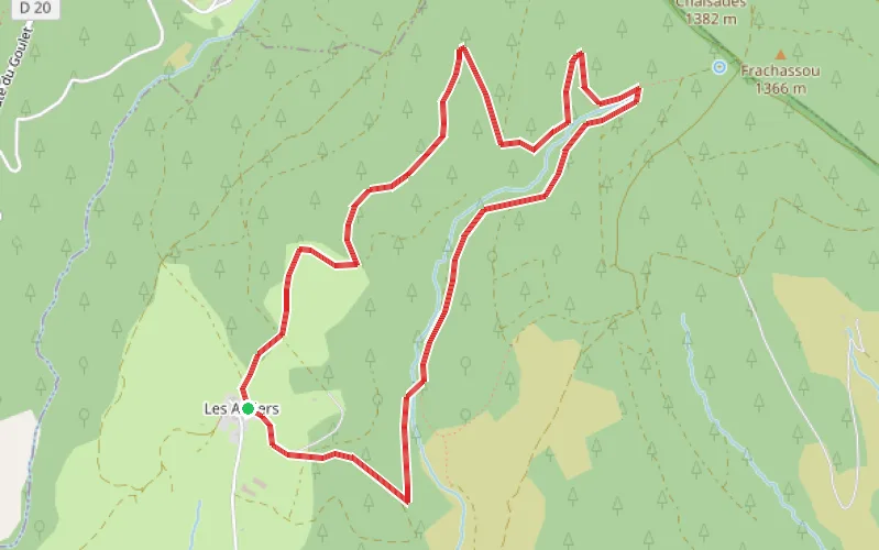 Tracé du parcours Les sources du Lot