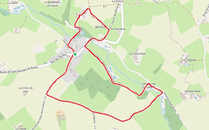 Tracé du parcours Les hauts de Dehault
