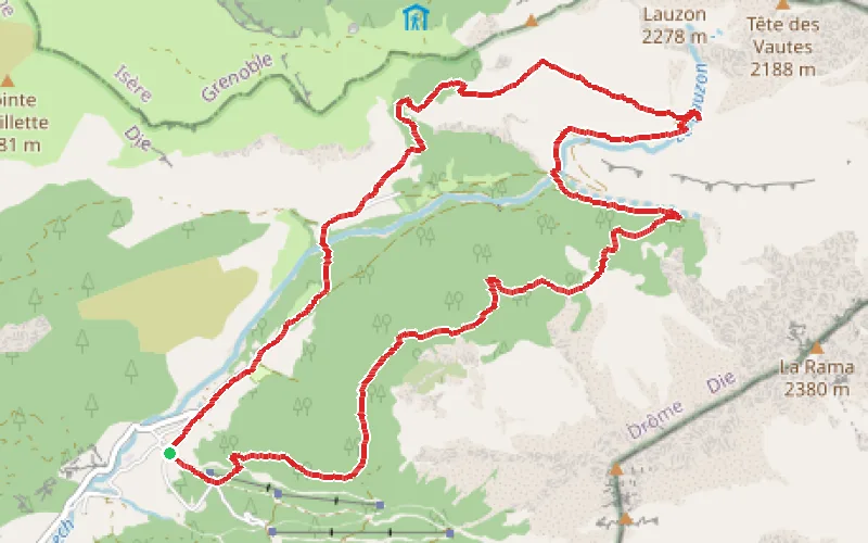 Tracé du parcours Tour du vallon de la Jarjatte
