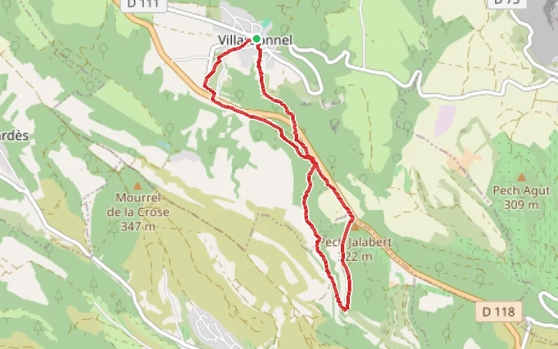 Tracé du parcours Villardonnel et Bancalis