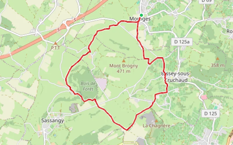 Tracé du parcours Balade du Lys