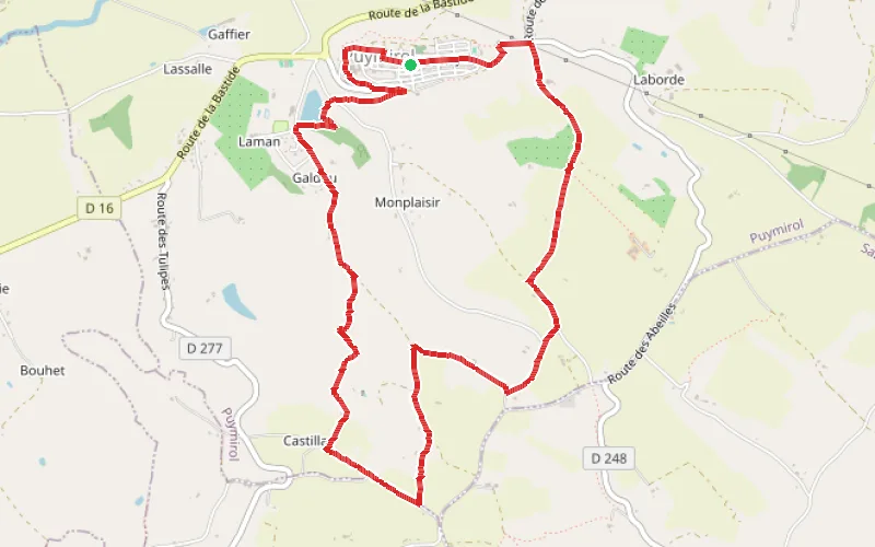 Tracé du parcours Puymirol