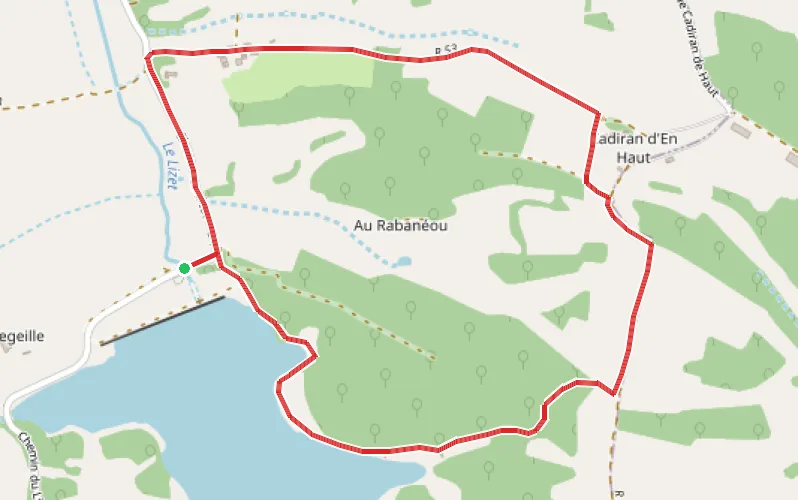 Tracé du parcours Lac et coteaux du Lizet