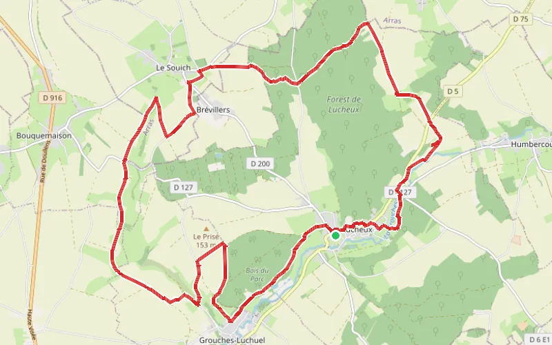 Tracé du parcours Circuit des hêtres à Lucheux