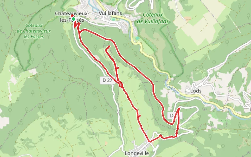 Tracé du parcours D'un château à l'autre