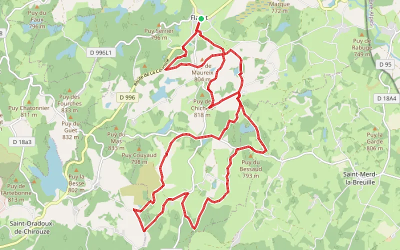 Tracé du parcours Vallée de la Méouzette
