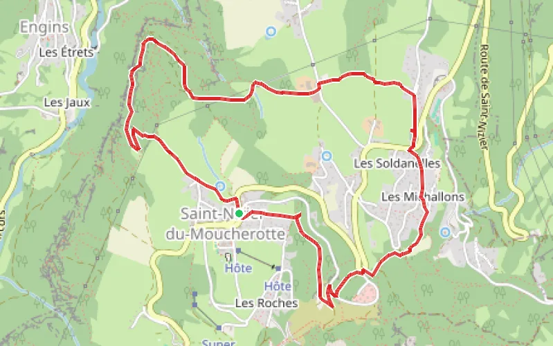 Tracé du parcours Boucle autour de Saint-Nizier-du-Moucherotte