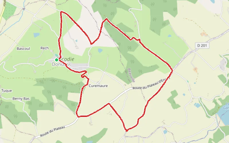 Tracé du parcours Haut et bas à Dondas