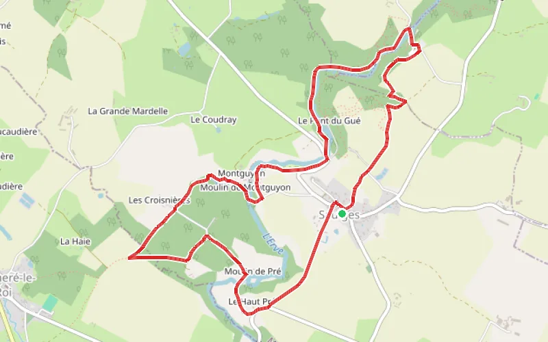 Tracé du parcours Circuit de l'Oratoire au départ de Saulges