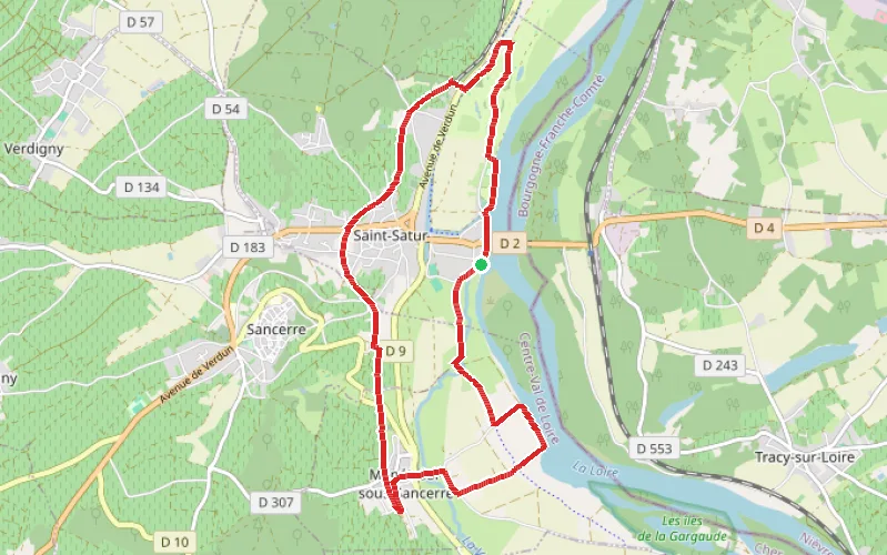Tracé du parcours Le Val de Loire et les trois viaducs