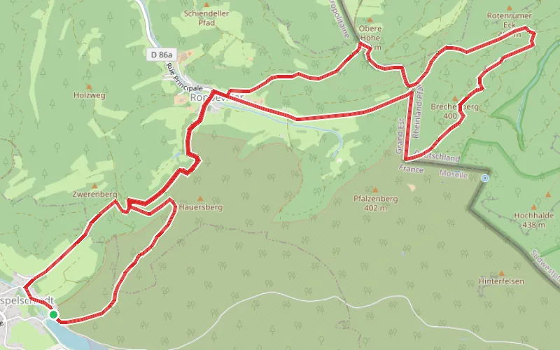 Tracé du parcours Le Colorado du Bitcherland au départ de Haspelschiedt