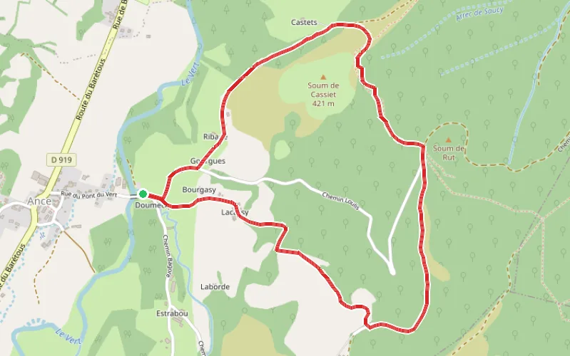 Tracé du parcours Autour du Soum de Cassiet