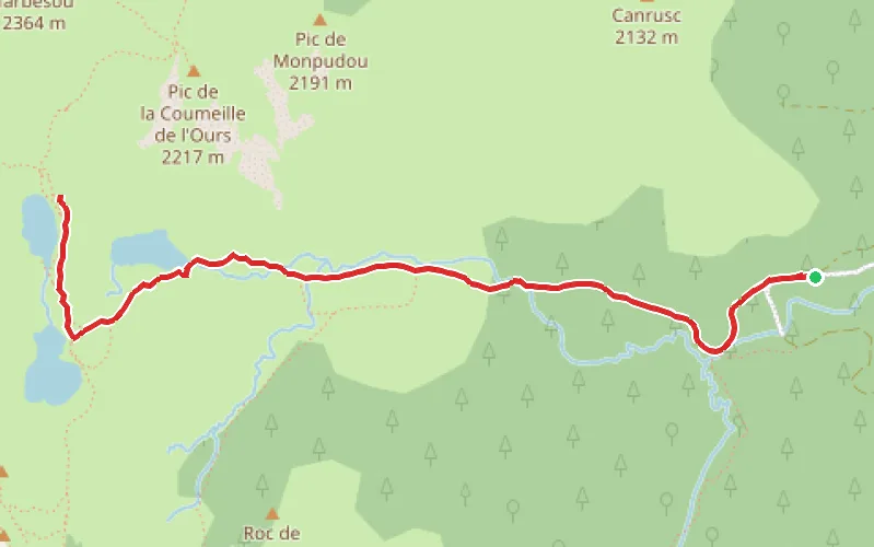 Tracé du parcours Les trois étangs de Rabassoles