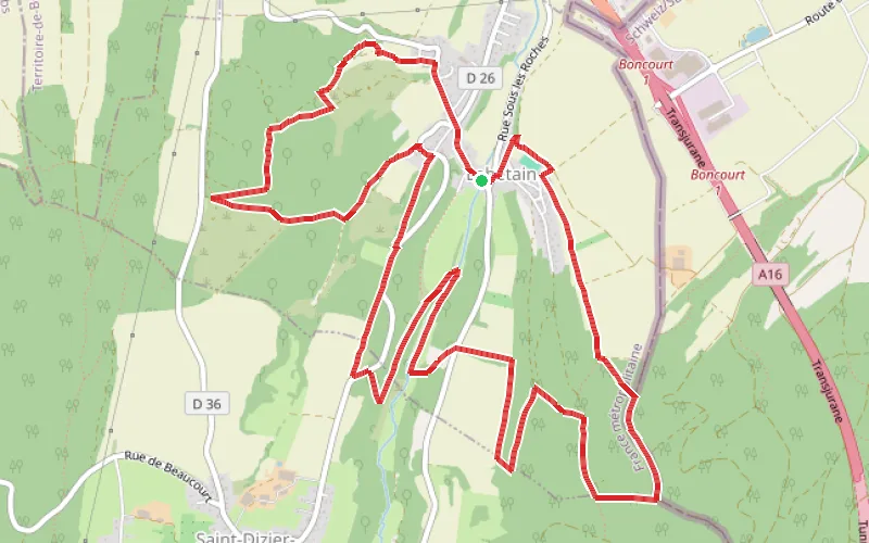 Tracé du parcours Boucle des trois vallées à Lebetain