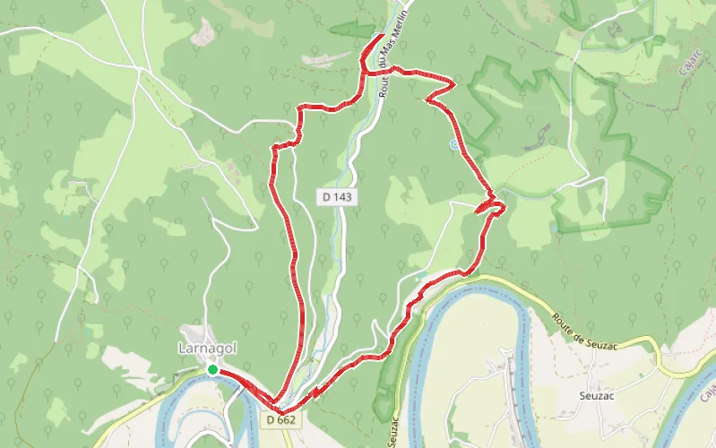 Tracé du parcours Le Chemin du Bout du Monde à Larnagol