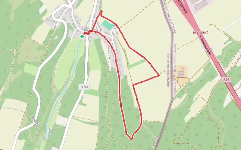 Tracé du parcours Promenade de la fontaine de l'Adour à Labetain