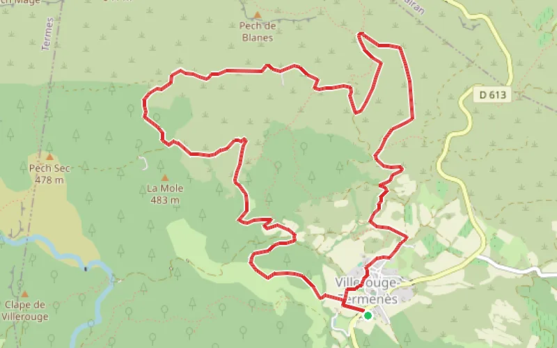 Tracé du parcours Les terres rouges et des deux chapelles