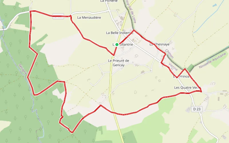 Tracé du parcours Boucle de la Belle Indienne