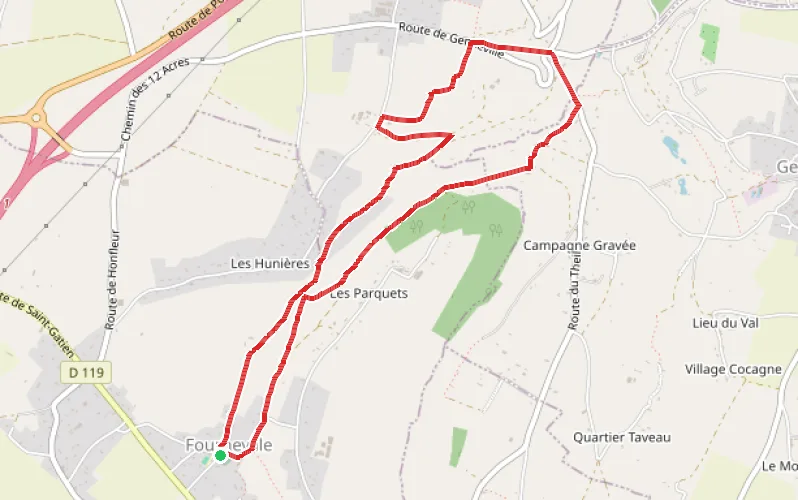 Tracé du parcours Promenade verte comme une Orange