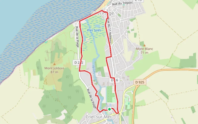 Tracé du parcours Balade digestive à Criel-sur-Mer