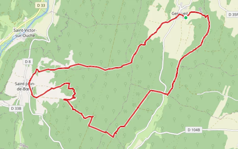 Tracé du parcours Saint-Jean-de-Boeuf et le camp Dackel