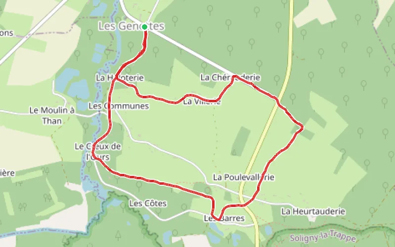 Tracé du parcours Le secret des Genettes
