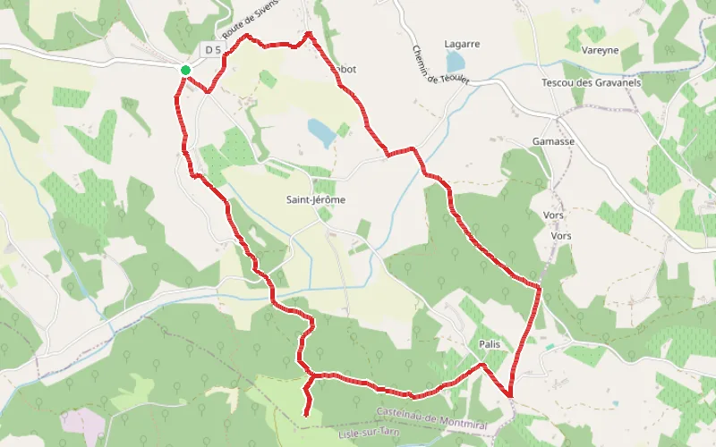 Tracé du parcours Sentier du Bois de Gradille