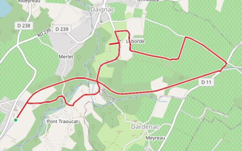 Tracé du parcours Le huit vert d'Espiet