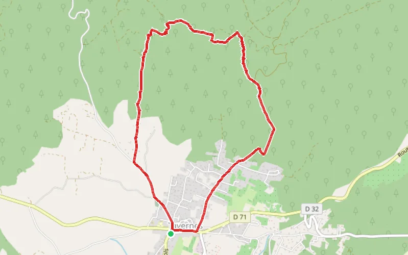 Tracé du parcours Des pierres et des jeux à Tavernes