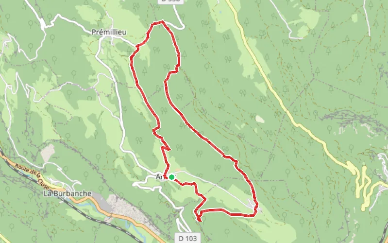 Tracé du parcours Circuit autour d'Armix dans le Bugey