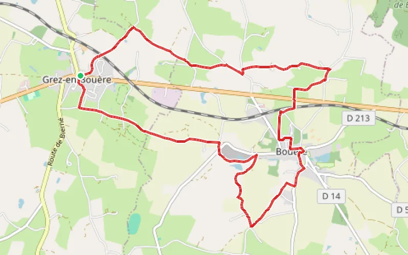 Tracé du parcours Circuit des Bordeaux à Grez-en-Bouère et Bouère