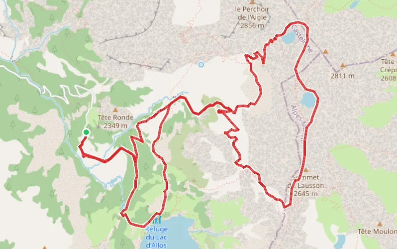 Tracé du parcours Le sentier des lacs d'Allos