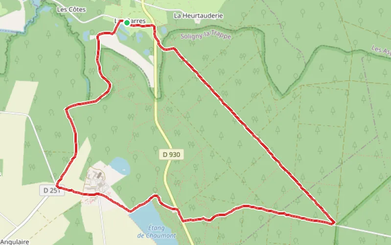 Tracé du parcours Boucle de l'Abbaye de la Grande Trappe