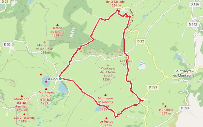 Tracé du parcours Grand tour de la Godivelle