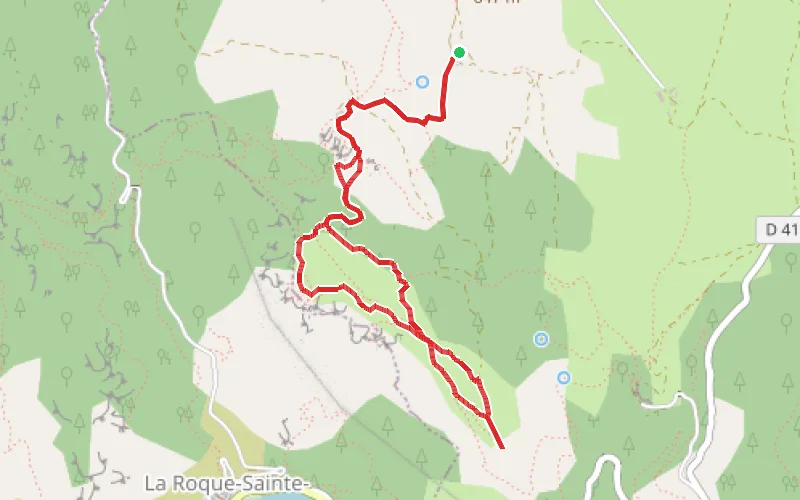 Tracé du parcours Les Rochers de Roques Altès et les Corniches du Rajol