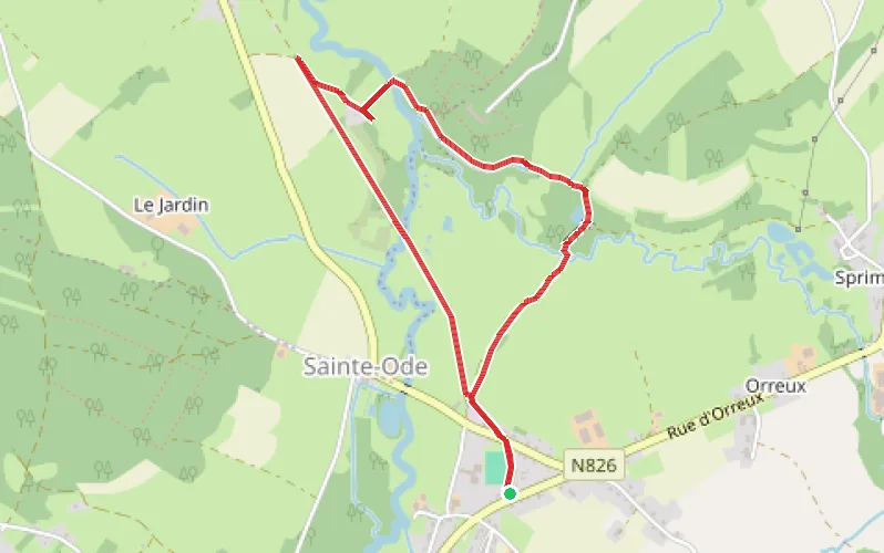 Tracé du parcours Le sentier artistique de la Réserve Naturelle d'Orti