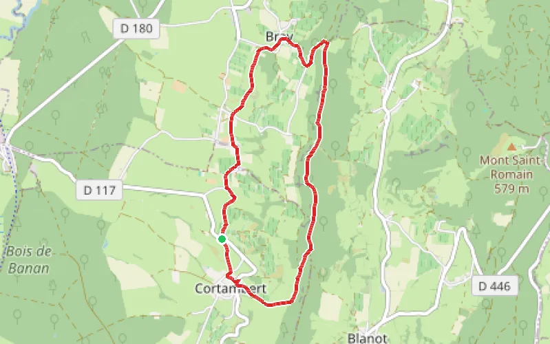 Tracé du parcours Boucle Cortambert-Bray