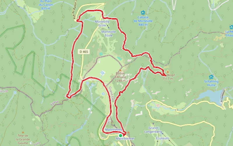 Tracé du parcours Le tour du Ballon d'Alsace