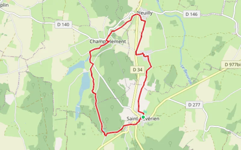 Tracé du parcours Circuit de Saint-Révérien