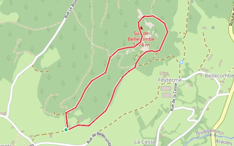 Tracé du parcours Crête de Bellecombe