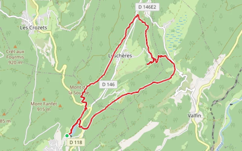 Tracé du parcours En face du belvédère de la Sourde, il y a de l'Écho