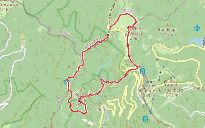 Tracé du parcours Balade des points de vue du Ballon d'Alsace