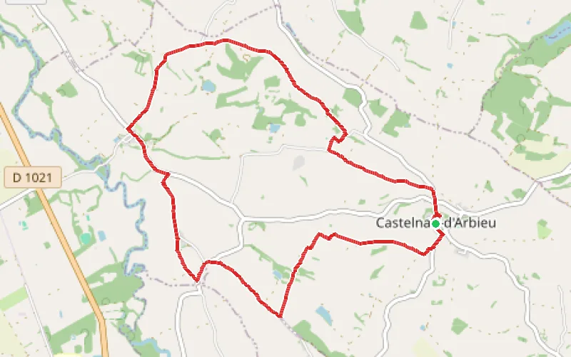 Tracé du parcours Las Costes à Castelnau-d'Arbieu