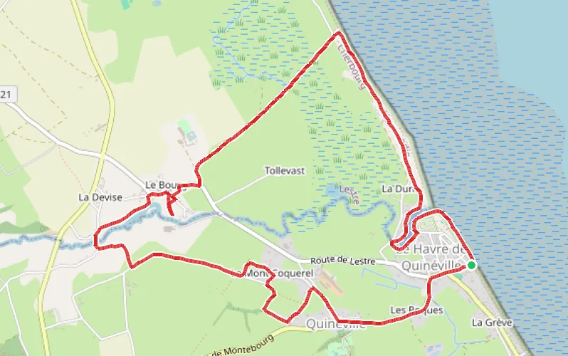 Tracé du parcours Autour de Quineville