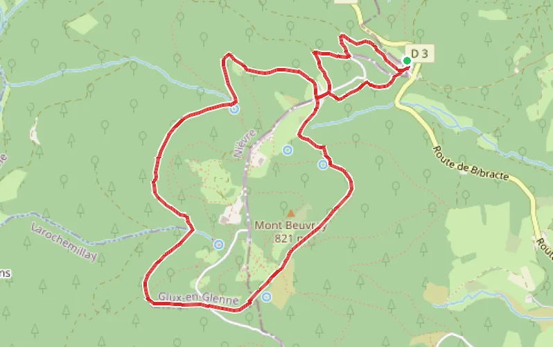Tracé du parcours Le tour des remparts de Bibracte
