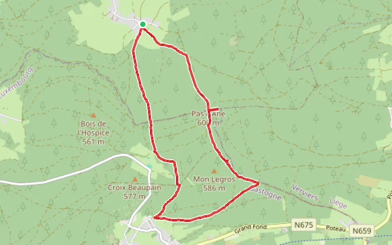 Tracé du parcours Balade en forêt parmi les Bruyères
